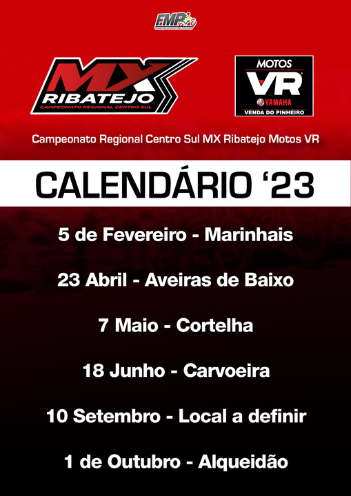Calendário Campeonato Regional Motocross Mx Ribatejo 2023