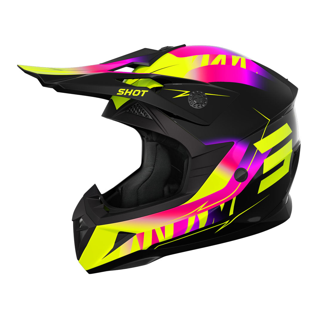 SHOT PULSE X-TREM HELMET PINK/NEON YELLOW MATTE