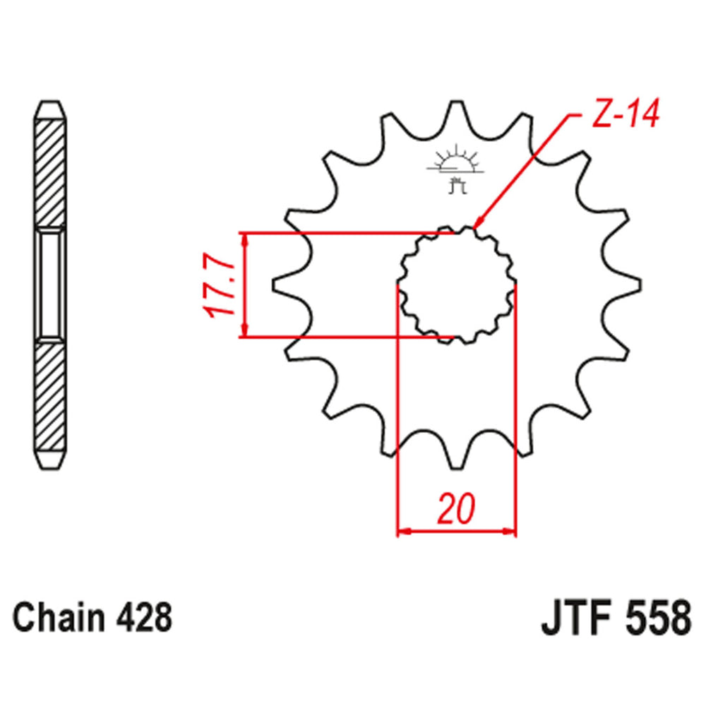 front-sprocket-jt-sprockets-yamaha-yz-85-2002-2025-jtf558-tecnical