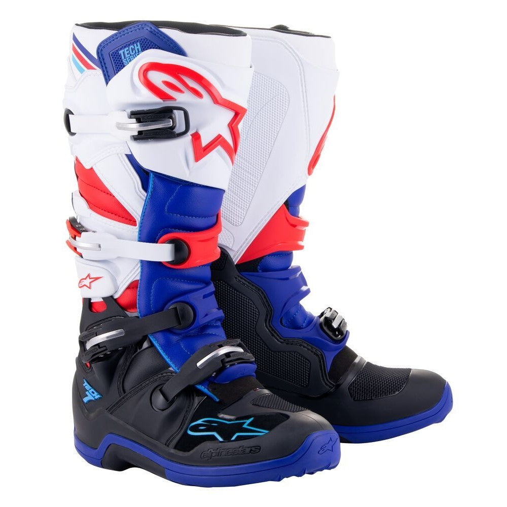 ALPINESTARS TECH BOOTS BLACK/BLUE/RED/WHITE