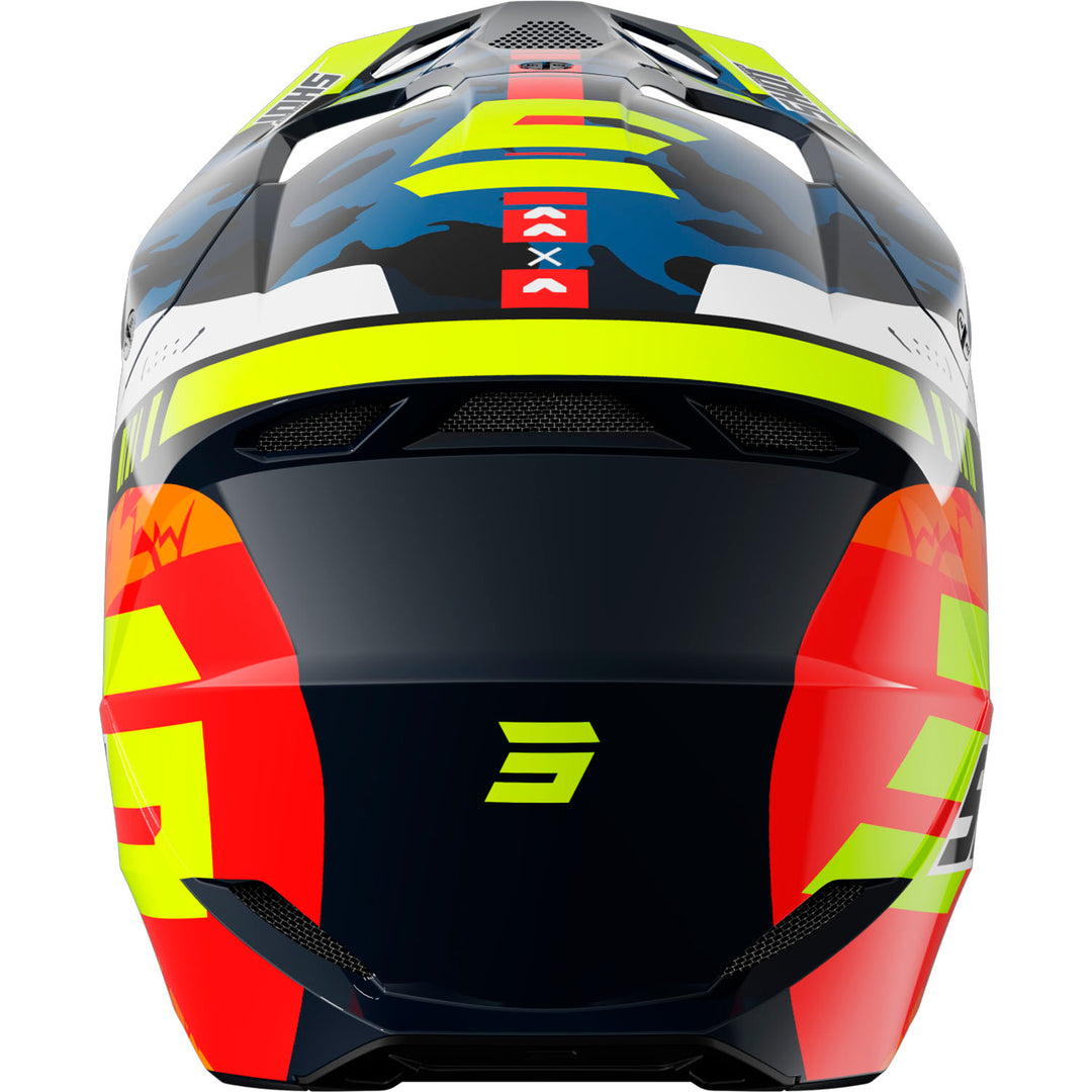 can u flash photo a motorcycle helmet SHOT FURIOUS FLASH BLUE NEON YELLOW GLOSSY HELMET – Team Mx AG57