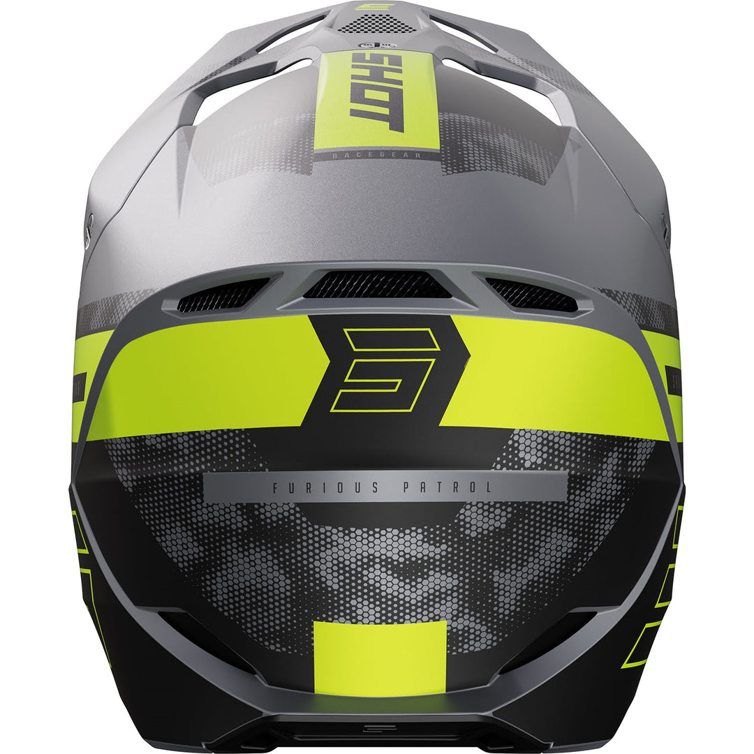 capacete-shot-furious-patrol-cinza-amarelo-neon-mate-back