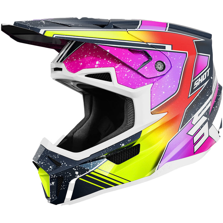 SHOT LITE HELMET RACING BLUE NEON YELLOW PEARLY