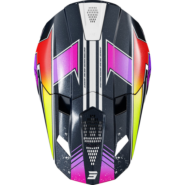 SHOT LITE HELMET RACING BLUE NEON YELLOW PEARLY