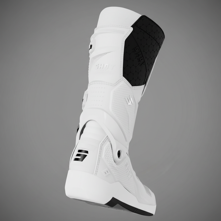 Botas Shot Race 8 White traseira - fundo garagem