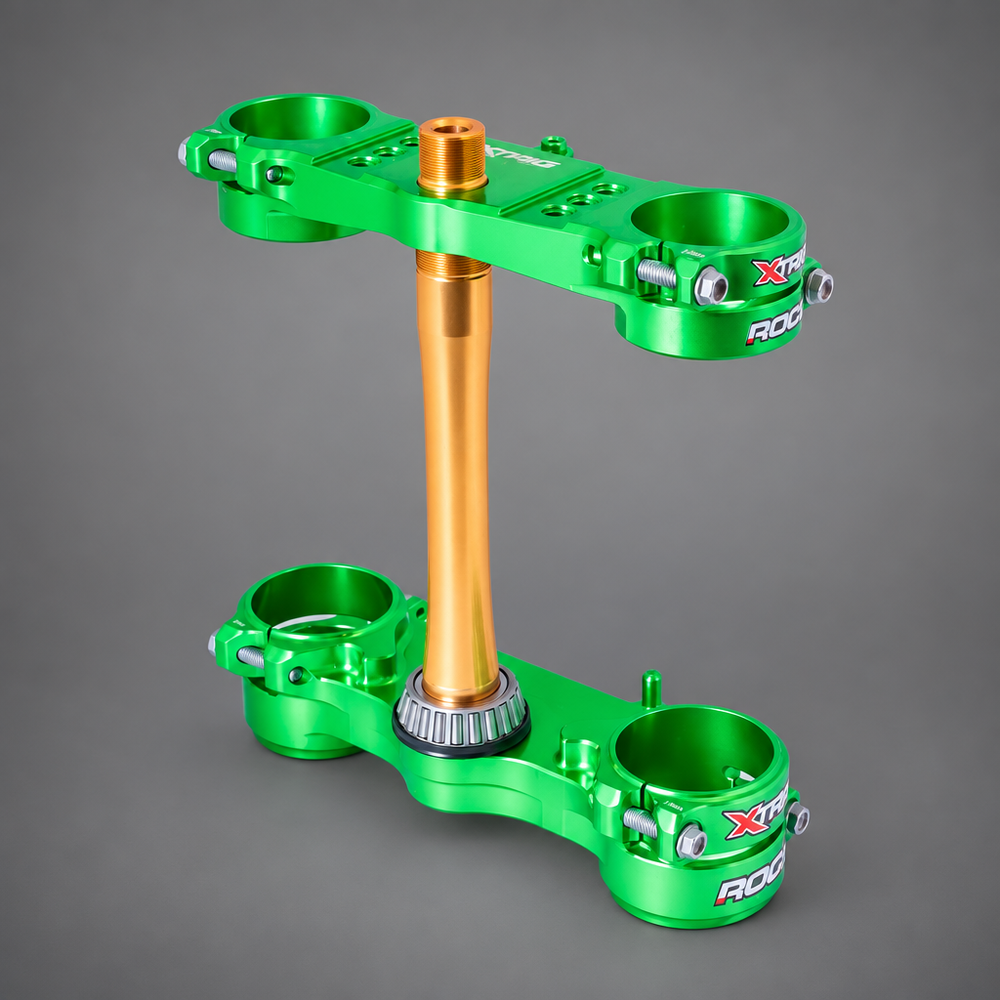 Mesas XTRIG ROCS Tech Kawasaki KX 250/450, vista traseira em fundo cinzento