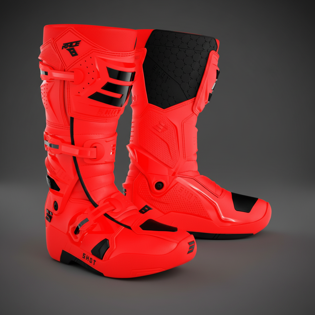 Botas Shot Race 8 Red par - fundo garagem