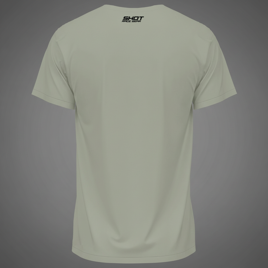 T-shirt crew kaki back - grey garage background