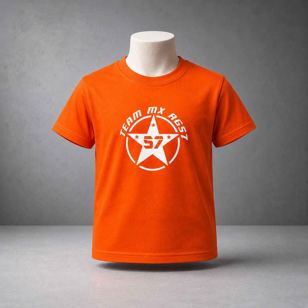 t-shirt-laranja-crianca-team-mx-ag57-star