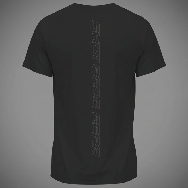 T-shirt urban black back - grey garage background