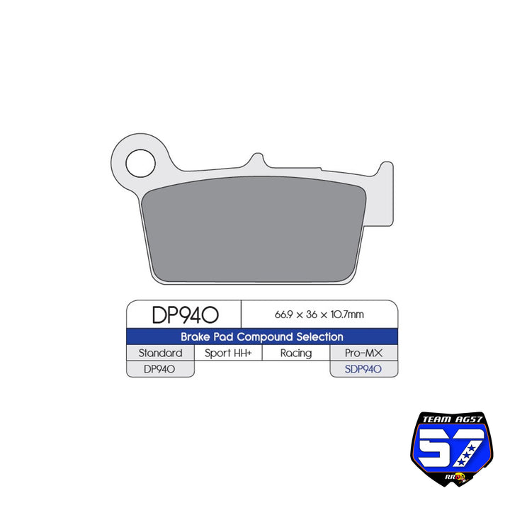 REAR BRAKE PADS DP BRAKES SINTERIZED SDP940